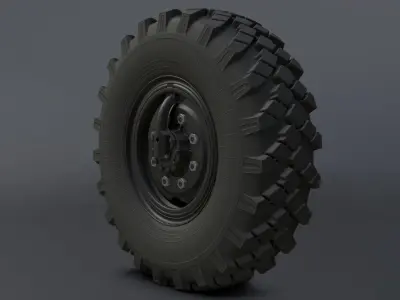 Off-road wheel for ZIL-131 Free low-poly 3D model