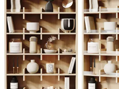 Shelf Oiled Oak Low-poly 3D model