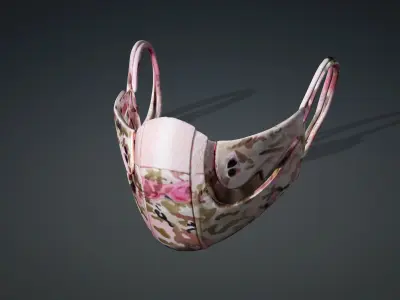 Pink Camo Mask PBR 4k Low-poly 3D model