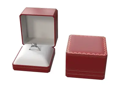 Ring with Red Box Low-poly 3D model