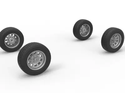 Wheel Set of New Zealand Superstock car Scale 1 to 25 3D print model