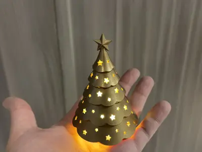 Starry Glow Christmas Tree Lamp Holiday Decoration 3D print model