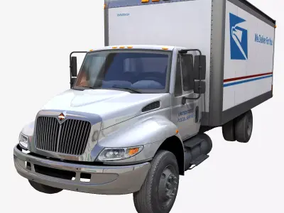 Mail box truck  Low-poly 3D model