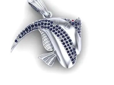 Fish pendant 3D print model