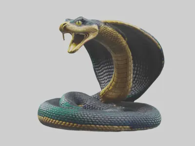 King Cobra statue model Low-poly 3D model