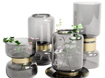 Glass vase 01-Golden period 3D model