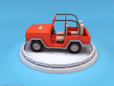 Cartoon Car Jeep Low-poly 3D model