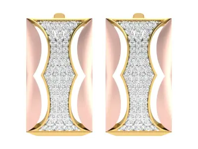 Solitaire Women Drop Earring 3dm STL OBJ FBX Render Details 3D print model 7