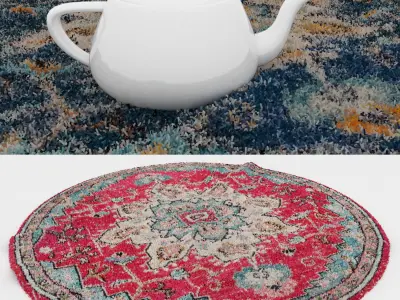 Round Rug Set 136 3D model
