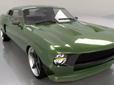 Mustang 1968 Custom Low Poly 3D model