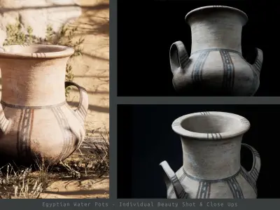 Egyptian Pot F Low-poly 3D model