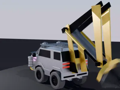 Epic Drill Car Armored Version Low-poly 3D model