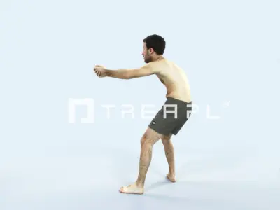 Flow 15D Beach Receiving Sports Man Low-poly 3D model