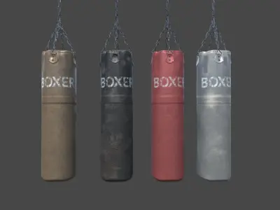 Punching bags - Animated Low-poly 3D model