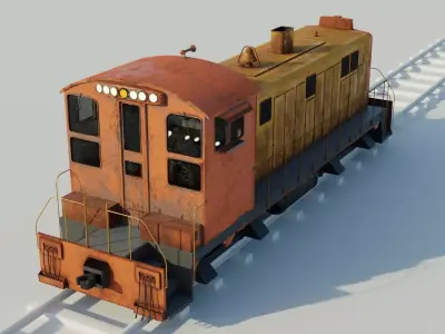 Diesel locomotive 3D model textures PBR 4K Low-poly 3D model