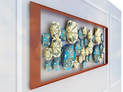 Decorative Metal stainless plants with gold   M 21 3D model