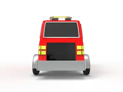 Cartoon Truck Low-poly 3D model order