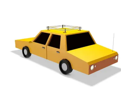 Low Poly Taxi Car 3d Model Free low-poly 3D model