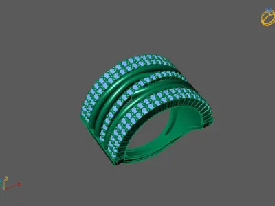 STL 3DM Print Ready Women Diamond Ring Lightweight Printable  3D print model 76