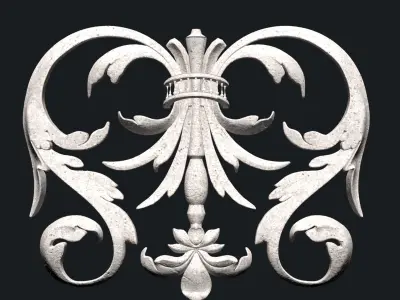  23 wall Carved ornamental deco  3D model