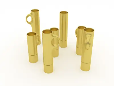 Golden Cups Decor - 3ds Max Free 3D model