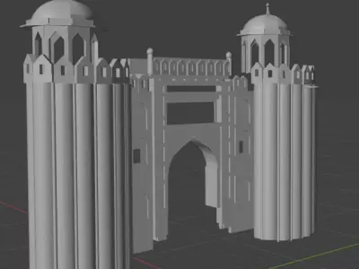 Alamgiri Gate located in Lahore Pakistan  3D model