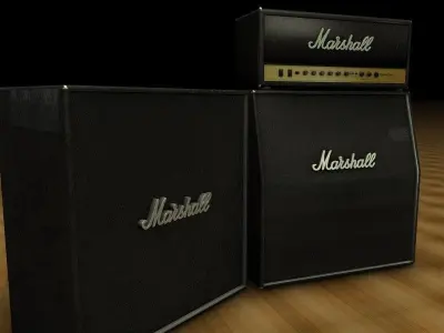 Marshall Amp Stack Black 3D model