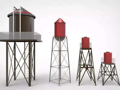 Water tower 3D model