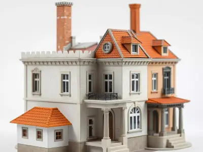 Classic Victorian House model pack Low-poly 3D model