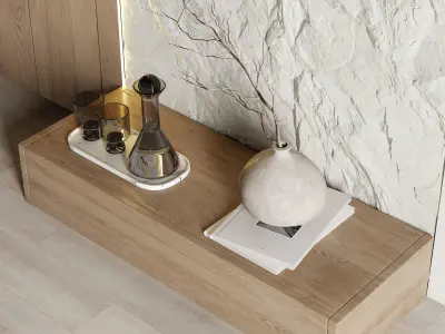 Headboard Wall Panel Composition 06 3D model