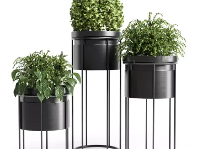 Indoor plant-plant stand 01 3D model