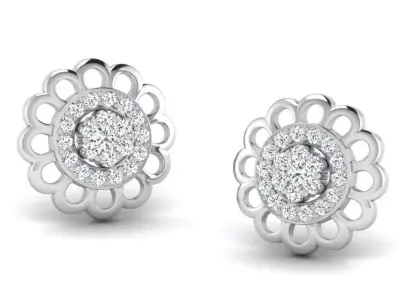 Gold Diamond Women Earring 3D print Model 3D print model shop