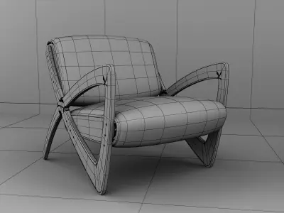 Arm Chair Low-poly 3D model
