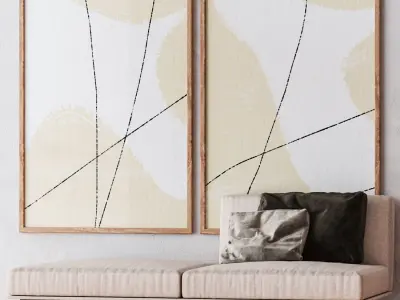 Set of large wall paintings 556 3D model