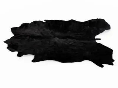 Black Cowhide Rug 3D model