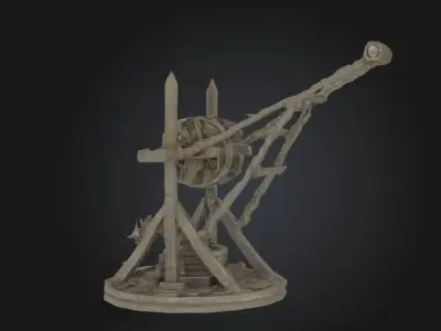 Orc Siege Crane Construction Model STL OBJ 3D model