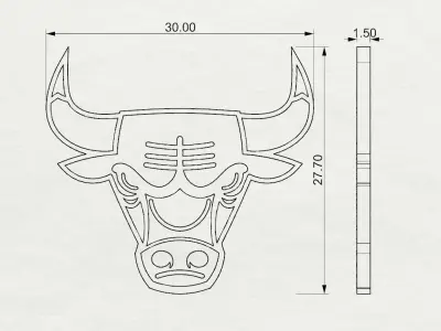 Chicago Bulls logo Free 3D print model