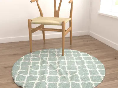 Round Rug Set 94 3D model