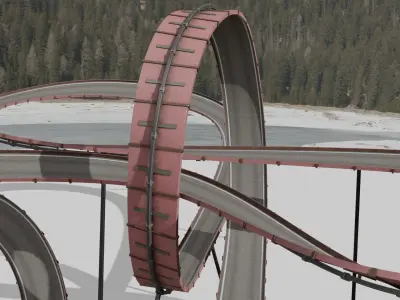 Acrobatic Track  Low-poly 3D model