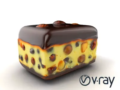 Luxury Chocolate Almond Ice Cream Bar model pack Low-poly 3D model