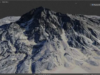 Realistic Snow Mountain Free 3D model