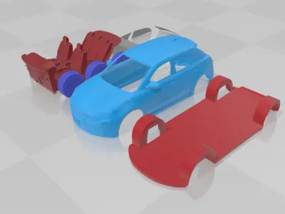 Fiat 600e - Separate Parts STL Model 3D print model