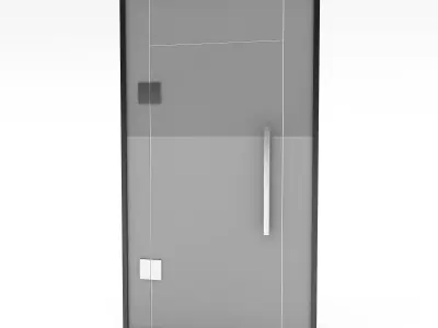 office glass door 02 model Low-poly 3D model