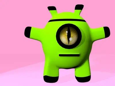 Low Poly Monster android robot Low-poly 3D model