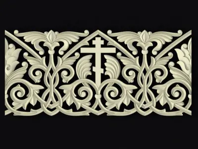 Central decor ornament for furniture 3D model 801