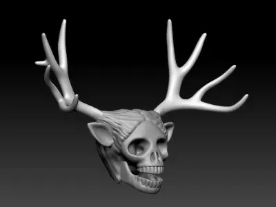 Deer Human Skull Pendant 3D print model