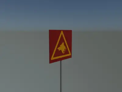 Sign dog Low-poly 3D model