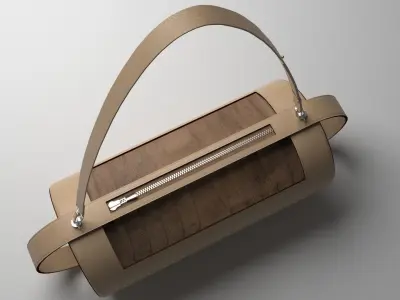 The cylindrical handbag style and luxury 3D model