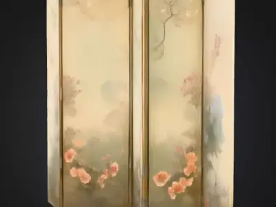 Spring Blossoms Screen Low-poly 3D model