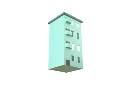 Low Poly Apartment v1 004 Low-poly 3D model